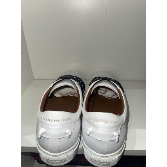 Givenchy White Leather Urban Street Slip-On Sneakers with Logo Band - Picture 2 of 4